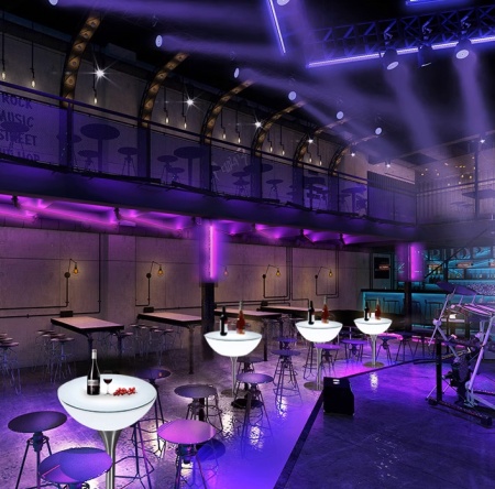 Стол светящийся квадратный на металическом основании 60х60х106 Стол светящийся квадратный на металическом основании 60х60х106